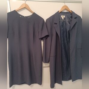 Talbots Women's TWO piece navy dress and suit coat set, size 10